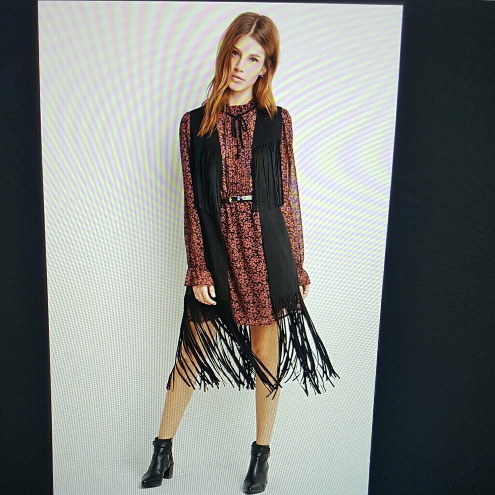 Bohemian Black Fringe Vest
